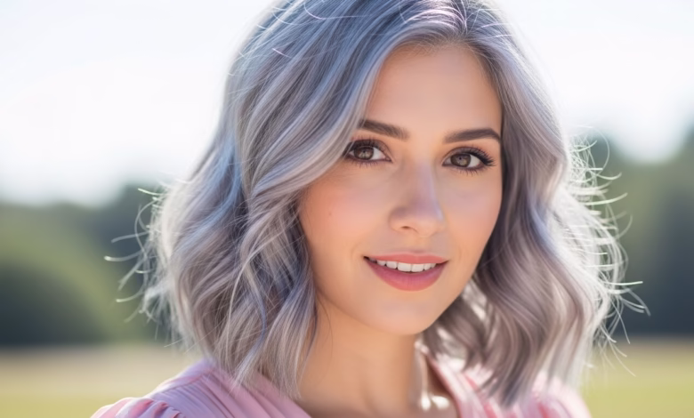 Graue mittellange Haare Damen