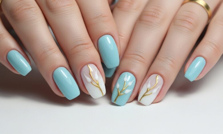Babyblau NĂ€gel