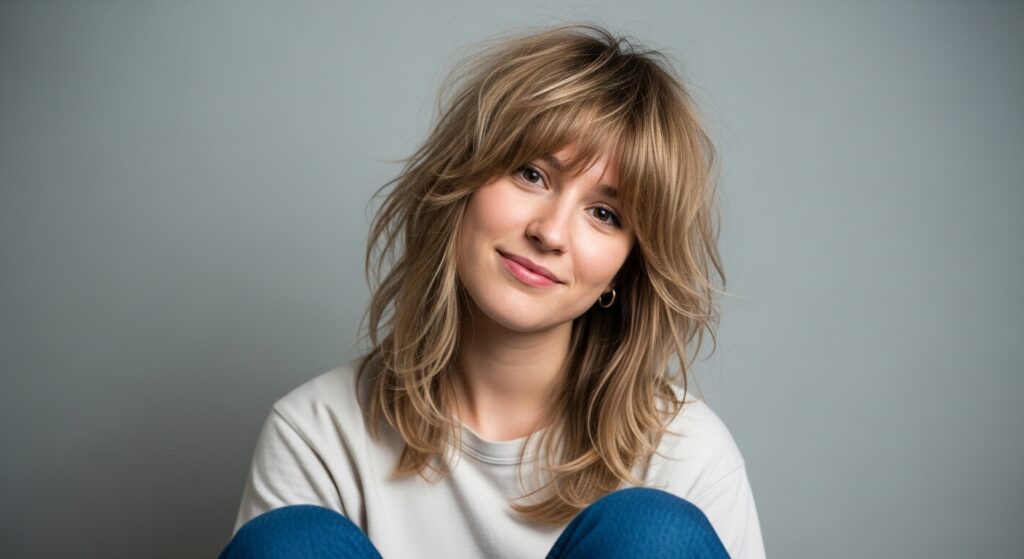 stufig dünnes Haar Frisuren mittellang