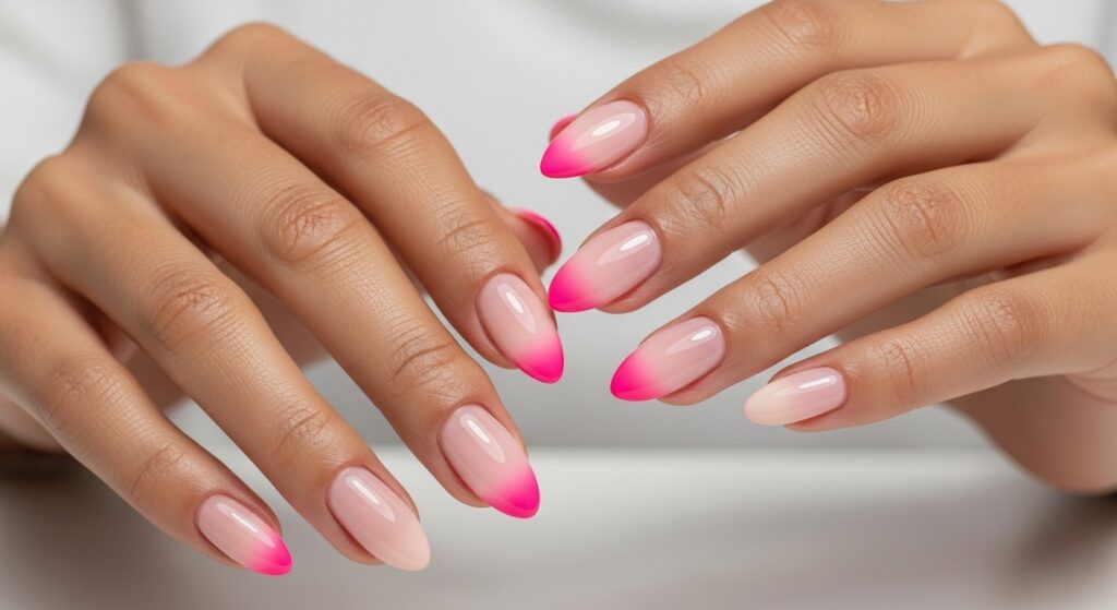 babyboomer nails mit farbe​ ​