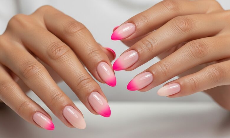 babyboomer nails mit farbeâ â