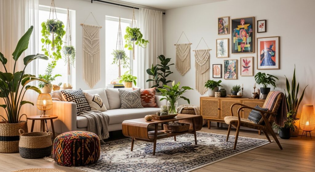 dekoration wohnzimmer boho