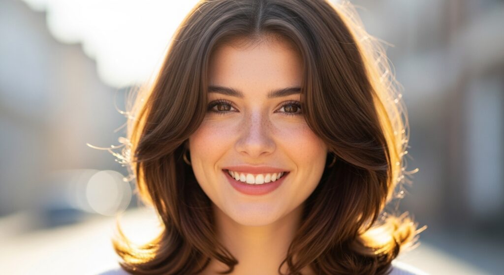 gestuft frisuren mittellang