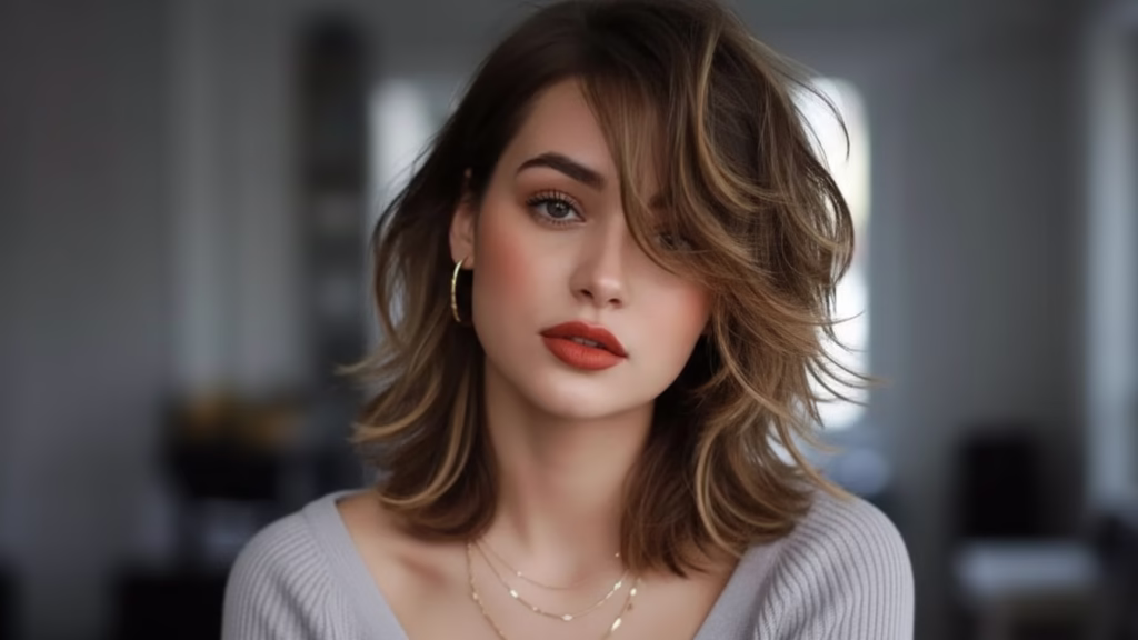 Fransig gestufte Frisuren für mittellanges