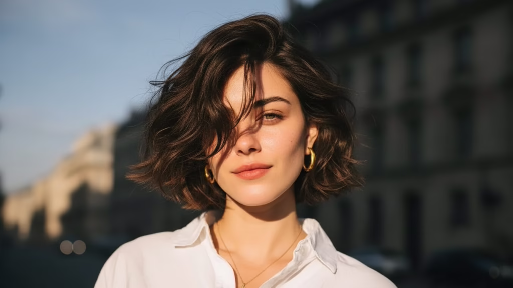 Natural wavy bob haircut