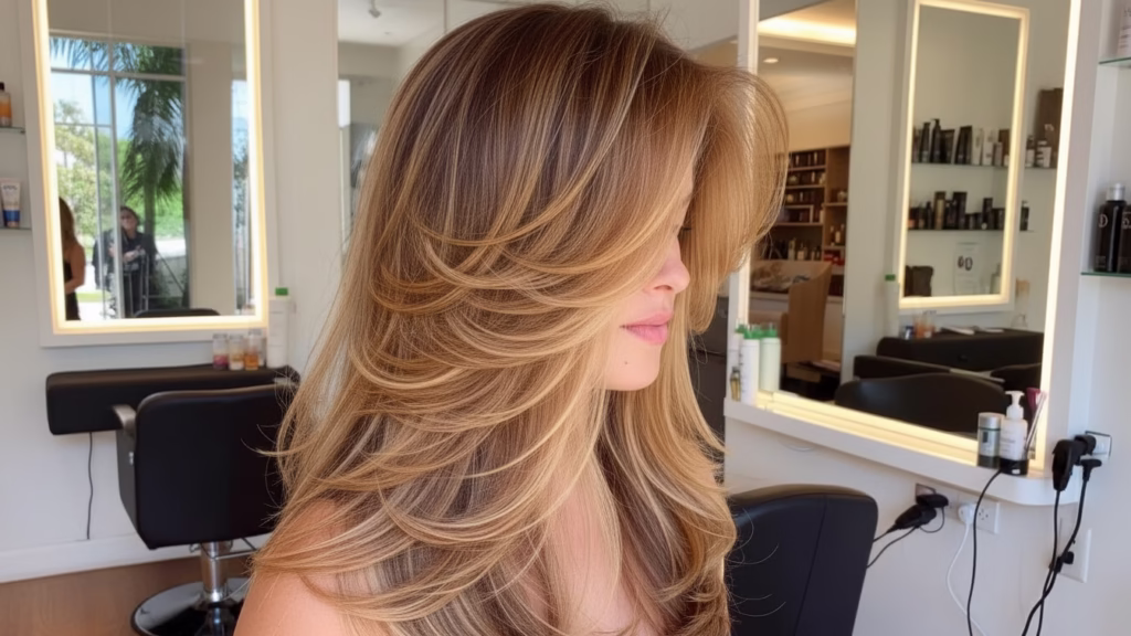 Stufenschnitt lange Haare