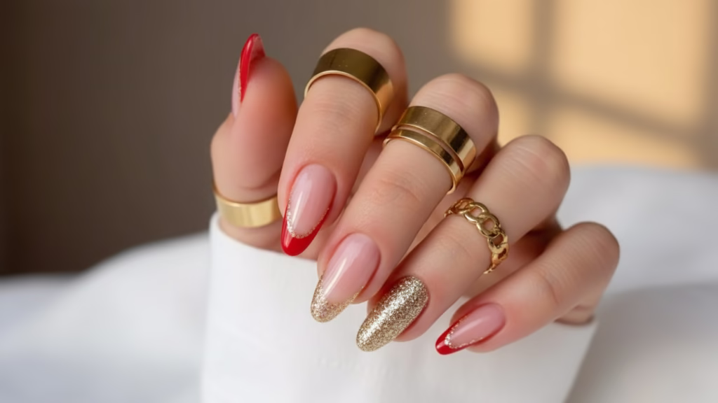 Festliche Nägel Hochzeit rot