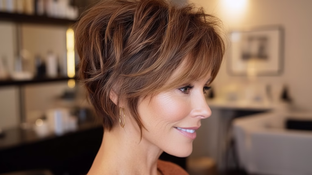 Kurzhaarfrisuren mit Strähnen