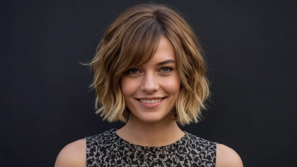 bob mit pony dickes haar