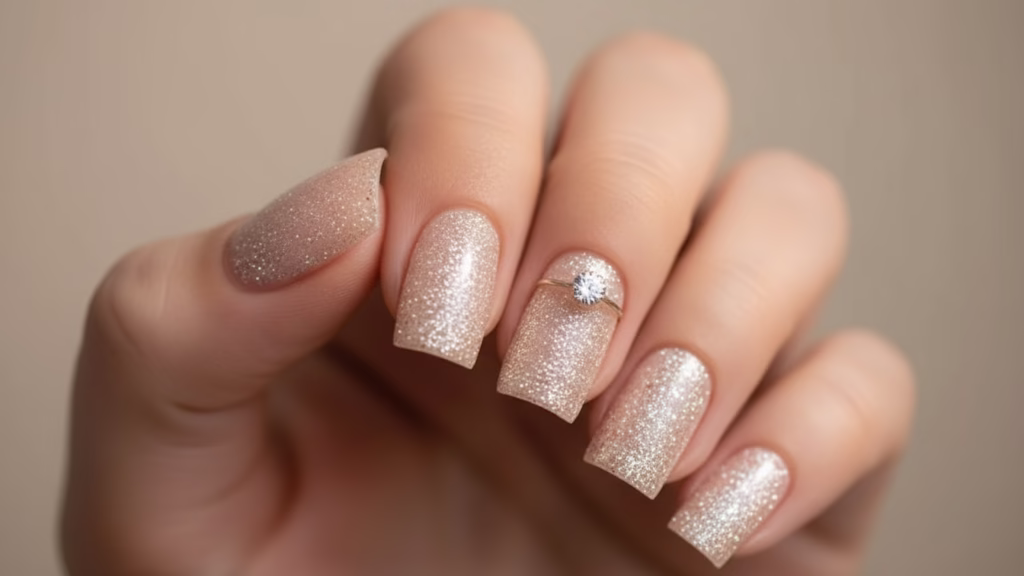 bridal nails wedding elegant