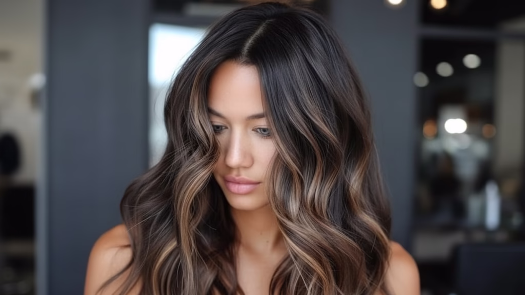 caramel strähnen braune haare