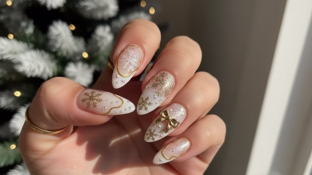 festliche nägel weihnachten