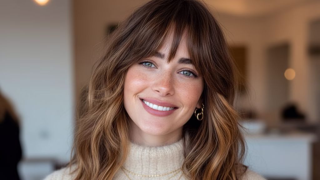 fransiger pony mittellange haare