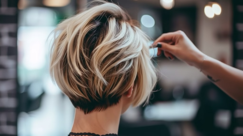 kurzhaarfrisuren mit blonden strähnen