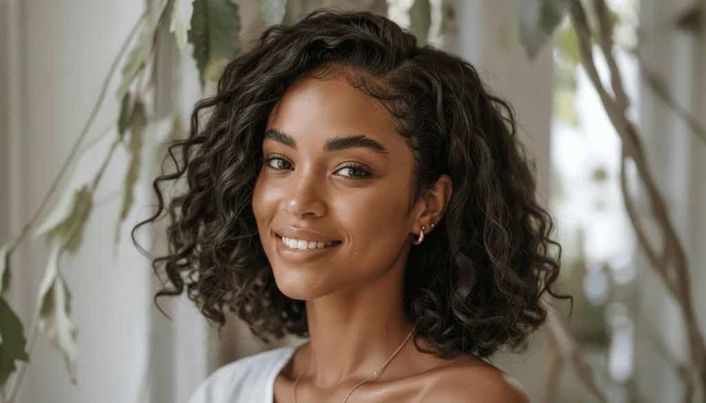 lockige haarschnitte mittellang damen