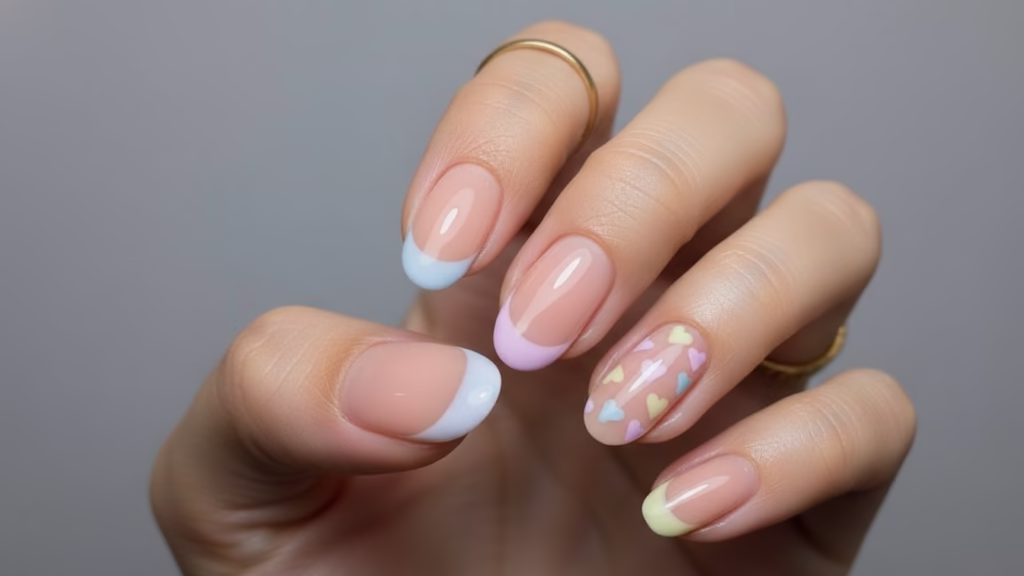 pastell nägel french