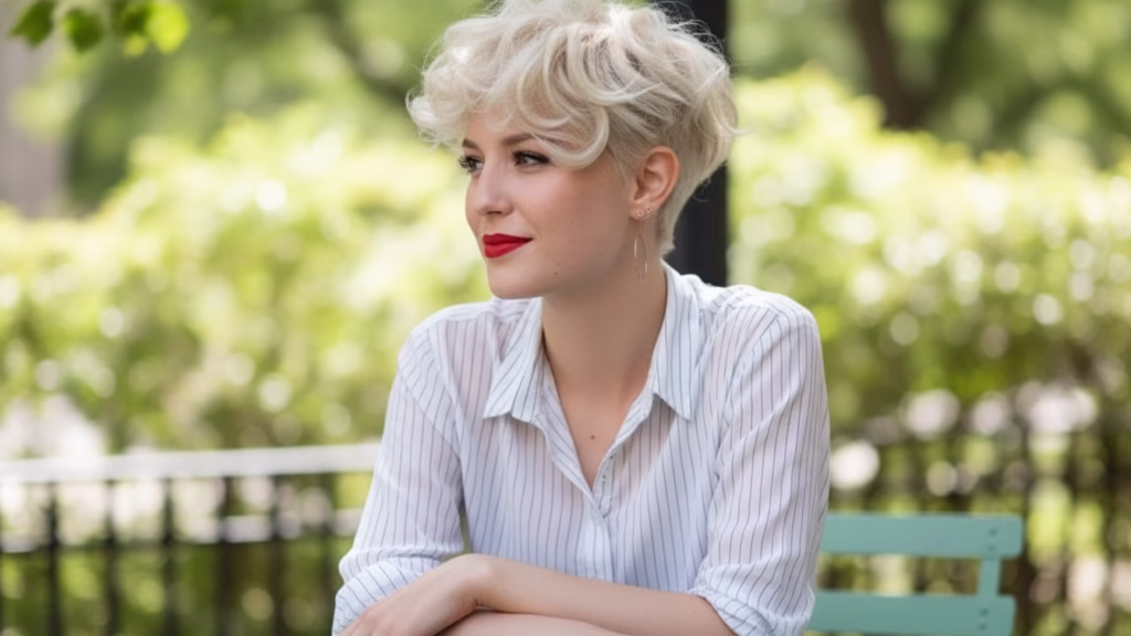 pixie cut damen blond