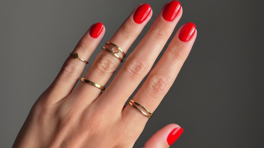 rot nägel kurz mandel