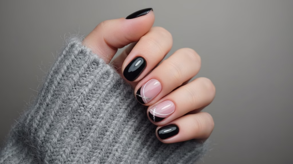 schwarze nägel kurz