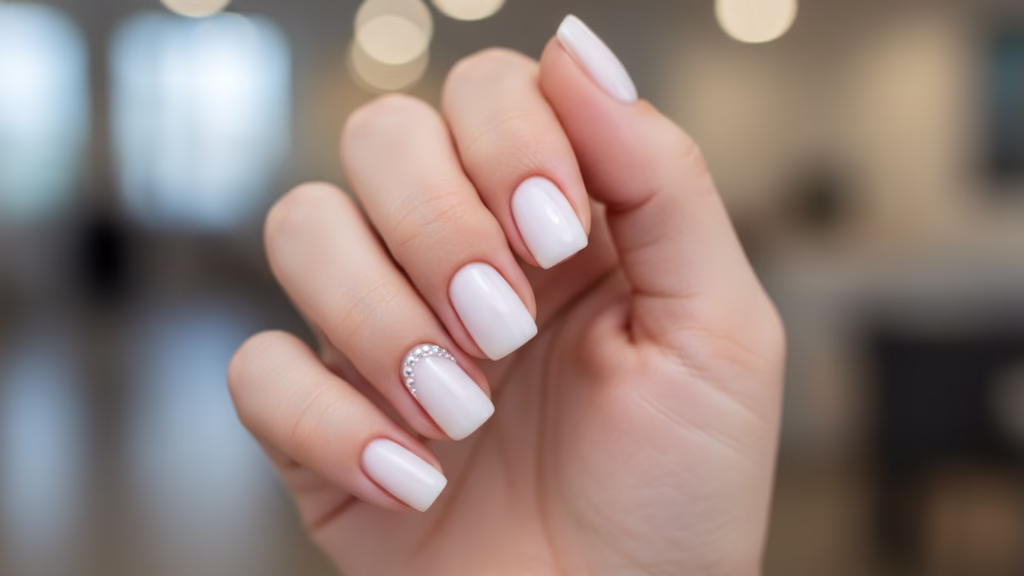 weiße nägel kurz
